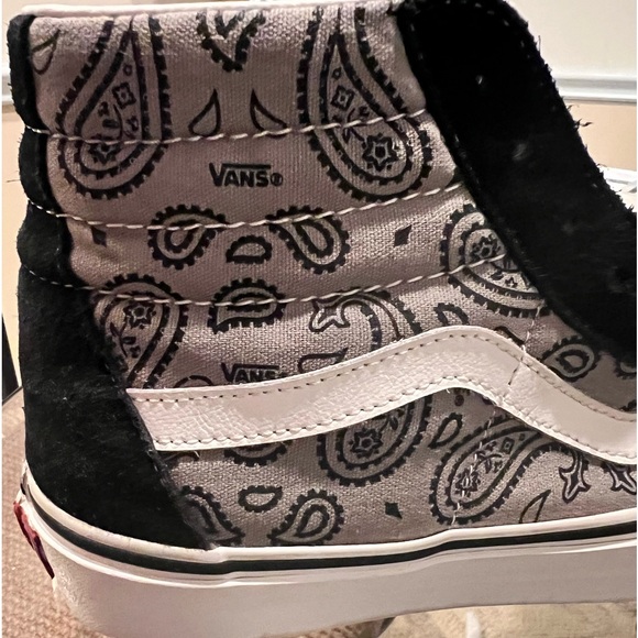 VANS Sk8-hi Paisley Grey, TRUE White Unisex Skater Sneakers Men’s 8.5. Women 10 - Picture 5 of 5